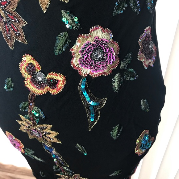 SILK EMBROIDERED W/SEQUINS EVENING DRESS SIZE S - Picture 5 of 8